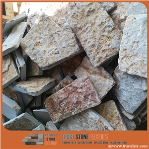 China Popular Cheap Brown Irregular Crazy Paving Random Flagstone for Walkway, Road, Flagstone Wall Road, Garden Pavers, Natural Building Stone Decoration, Quarry Owner