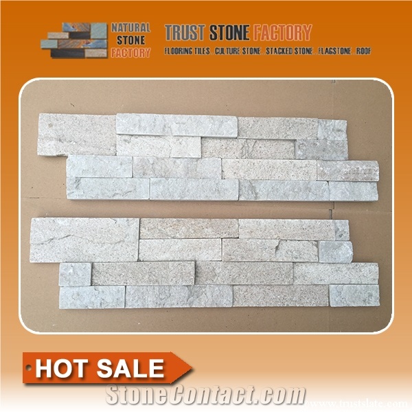 Cultured Stone Wall Panel, White Quarztite Cultured Stone,Stacked Stone Veneer,Ledge Stone,Fieldstone