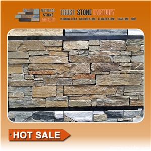 Exteria Stone Wall Panels,Beige Stone Wall Tile for Decoration,Quartzite Stone Wall Cladding