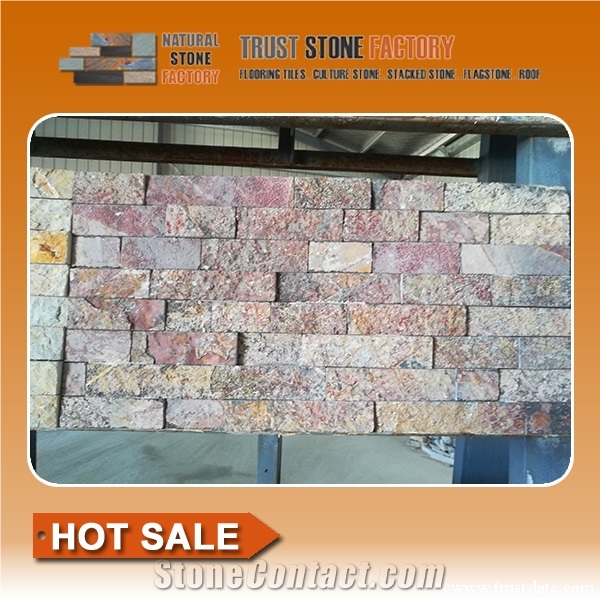 Factory Supplier Ledge Stone Cultured Stone, Brown Slate Cultured Stone, Retaining Wall Stone, Wall Corner Stone, Fieldstone Wall, Flagstone Rock