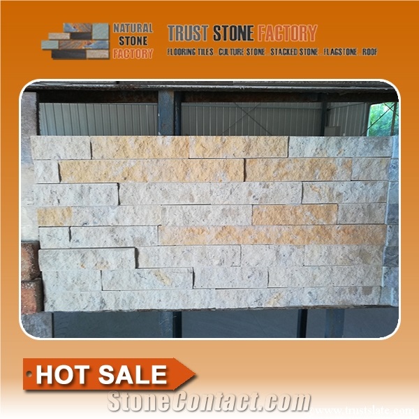 Golden&Grey Nature Slate Stone Siding,Ledgestone Cladding,Cultured Slate Stone Facade,Slate Stacked Stone Veneer,Fieldstone Wall,Dry Stone Wall Corner