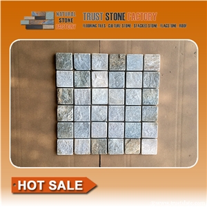 Grey Nature Mosaic Art,Patterned Mosaic Tiles,Mosaic Slate Tiles for Wall,Bathroom,Floor,Interior