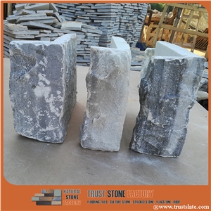Grey Quartzite Corner Cultured Stone Panel,Wall Cladding Panel,Ledge Stone,Veneer,Stacked Stone Wall Veneer Corner