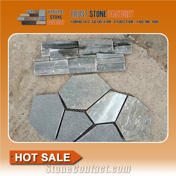 Grey Stacked Stone Tile,Quartzite Stacked Stone Veneer,Natural Stacked Stone Panels