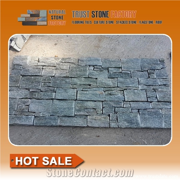 Grey Stone Wall Panels,Quartzite Stone Wall Tile Decorative,Stone for Wall Building