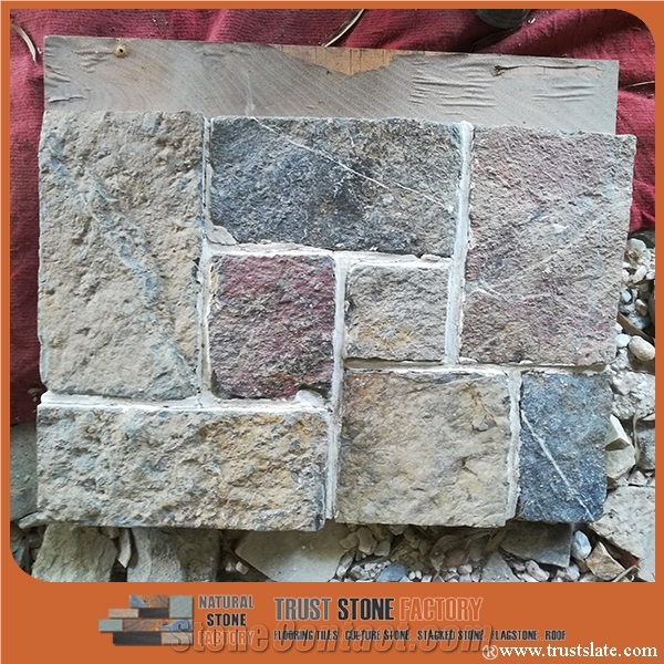 Multicolor Quartzite Mosaic Tiles,Mixed Color Mosaic Tiles, Brick Mosaic, Mixed Composited Stone Mosaic Tile from China,Floor Mosaic,Wall Mosaic