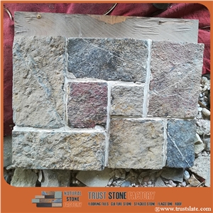 Multicolor Quartzite Mosaic Tiles,Mixed Color Mosaic Tiles, Brick Mosaic, Mixed Composited Stone Mosaic Tile from China,Floor Mosaic,Wall Mosaic
