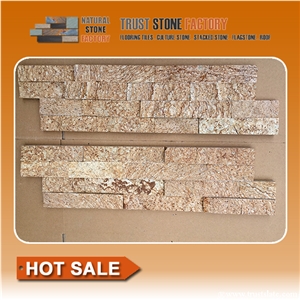 Natural Mosaic Tiles Craft,Patterned Mosaic Tiles,Yellow Quartzite Cultured Stone Wall Cladding