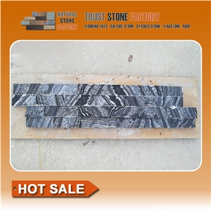Old Wood-Vein Cultured Stone, Black Marble Cultured Stone, Black White Vein Marble Stacked Stone Ledger Panels Antique Wood Split Face, Retaining Wall Stone, Corner Stone