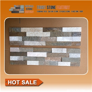 Patterned Mosaic Tiles,Multicolor Quartzite Wall Cultured Stone