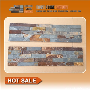 Rusty Slate Cultured Stone/Rusty Slate Thin Stone Veneer/Rust Slate Stacked Stone/Stone Panel for Wall Covering/Wall Decor/Rusty Ledge Stone/Stone Tiles for Feature Wall/Rusty Stackstone/Fieldstone