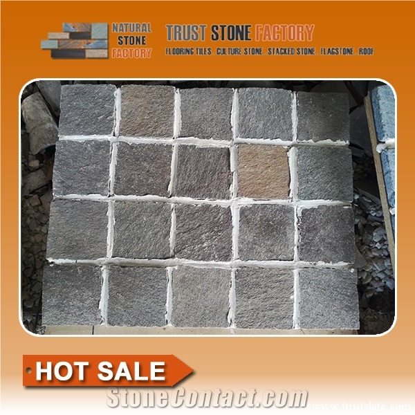 Split Face Mosaic,Black Stone Mosaic Tile,Quartzite Mosaic Wall Tiles