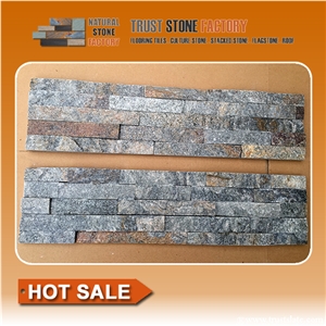 Stacked Stone Veneer, Grey Quartzite Stone Cultured Stone Wall Cladding