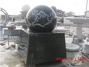China Black Granite Floating Sphere Fountain