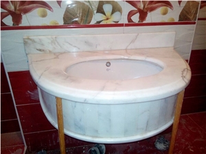 Ammar 001, White Marble Bath Tops