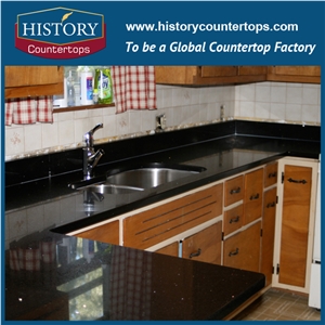 Black Quartz Kitchen Worktops Countertops for Sale