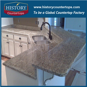 Caladonia Granite Kitchen Island Bench Tops Worktops with Customized Edges, Engineered Natural Stone Countertops Polished Surface for Condos and Multi-Family Projects