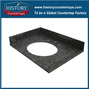 China New Style Best Quality Cheapest Price Granite Rock Green Countertops, Polished Bathroom Vanity Tops for Sale