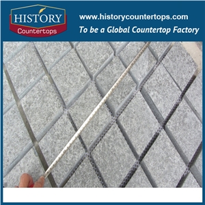 Chinese Supplier Hot Sales Color Outdoor Garden & Courtyard Road Durable Dark Grey Granite Mesh Tile Paving Stone Flamed