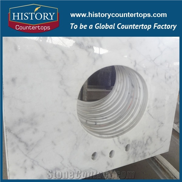 Italy Natural Stone,Bianco Carrara White Building Material,High Polished Marble for Bathroom Countertops,Vanity Tops for Sales