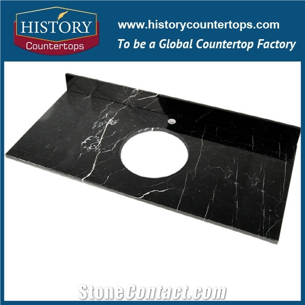 Polished Chinese Nero Marquina Marble White Stripe In Black Marble