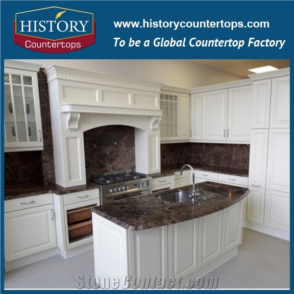 Polished Emperador Marble Countertop for Kitchen