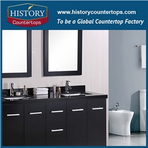 Pure Black Marble Bathroom Countertops Prefab