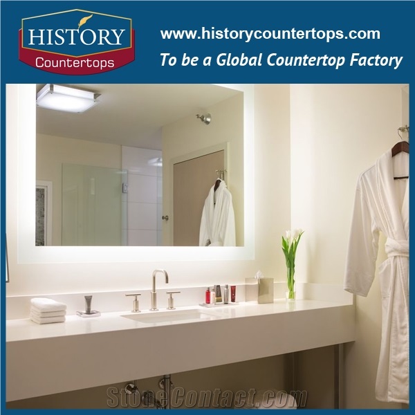 Pure White Quartz Countertops Bath Top for Sale from China