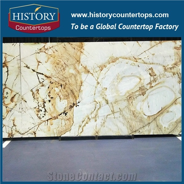 Roman Gold Brazil Luxury Granite Slabs Honed Surface Flooring Covering & Wall Tiles Interior or Exterior Construction, Kitchen Countertops & Bathroom Vanity Top Polished for Residences Projects