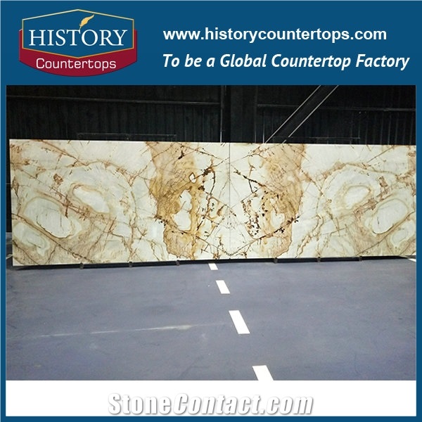 Roman Gold Brazil Luxury Granite Slabs Honed Surface Flooring Covering & Wall Tiles Interior or Exterior Construction, Kitchen Countertops & Bathroom Vanity Top Polished for Residences Projects