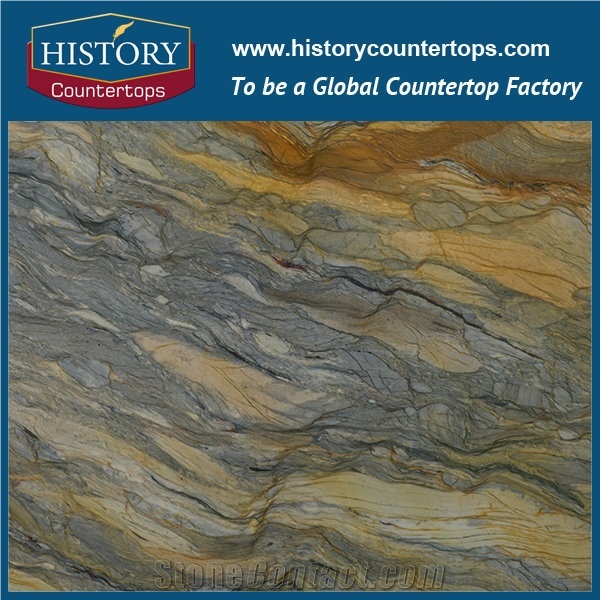 Silk Road /Fusion Quartzite Luxury Stone for Floor Tiles & Wall Covering Cladding, Kitchen Countertops & Bathroom Vanity Top, Construction Material Interior or Exterior