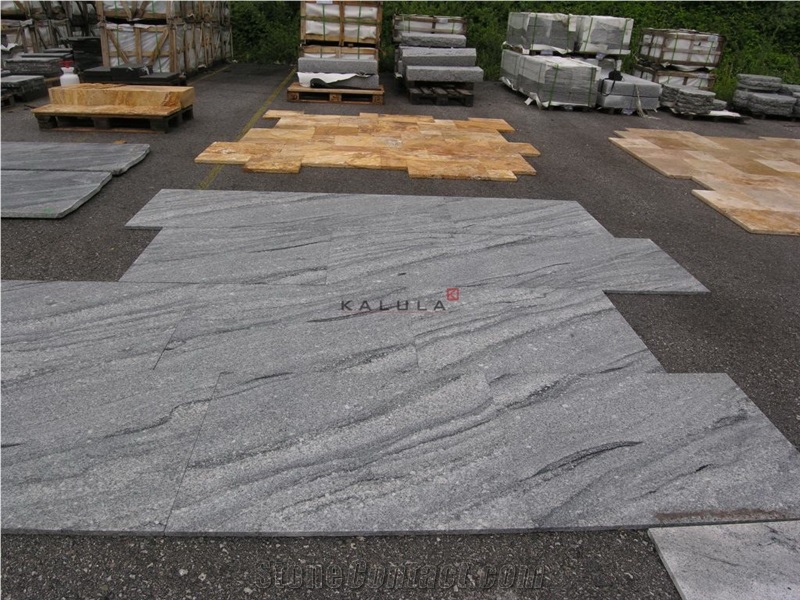 Ash Grey Tile / China Flamed Granite Floor Covering, Cut to Size