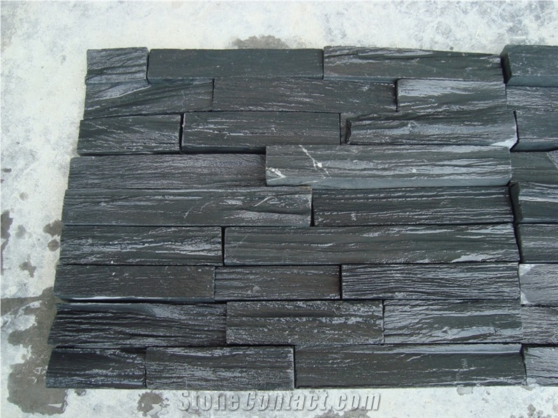 Black Slate Cultured Stone / Wall Cladding,Stone Wall Decor,Stone Wall Decor,Thin Stone Veneer,Feature Wall