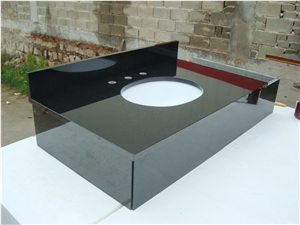 Shanxi Black Vanity Top / China Granite Bathroom Countertops
