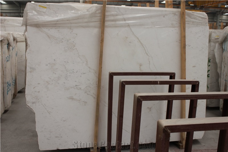 Best Quarry a Grade New Volakas White Marble Slabs, Greece White Marble