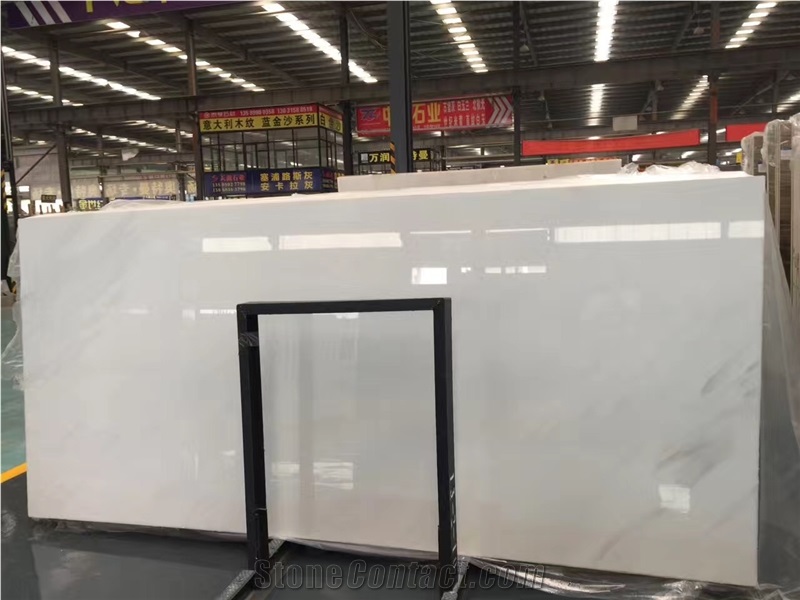 Chinese Polished Snow White Jade Marble Pure White