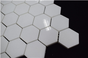 High Grade Greek Thassos White Hexagon Shaped Mosaic