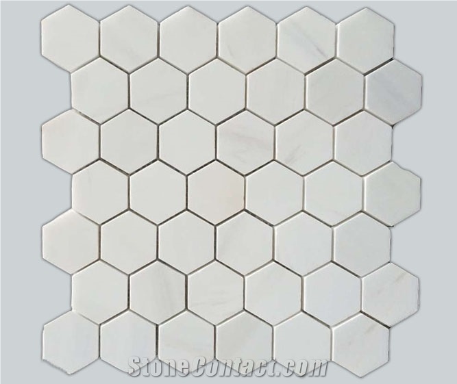 Italy 2017 Polished White Hexagon Mosaic Tiles for Intenal Decoration
