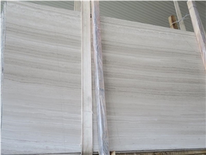 Natural Stone White Wooden Marble Slabs for Interior Decoration