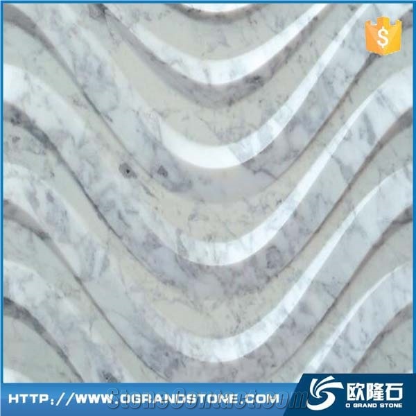 Carrara White Marble 3d Wall Tile, 3d Wave Tiles