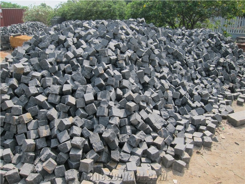 Cobbles Basalt Slabs & Tiles, Viet Nam Grey Basalt