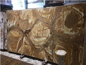 Brazil Golden Yellow Palomino Luxury Marble Polished Slabs & Tiles, Superior Hotel Decoration Projects, Wall Cladding & Floor Covering & Indoor Background Wall Decoration
