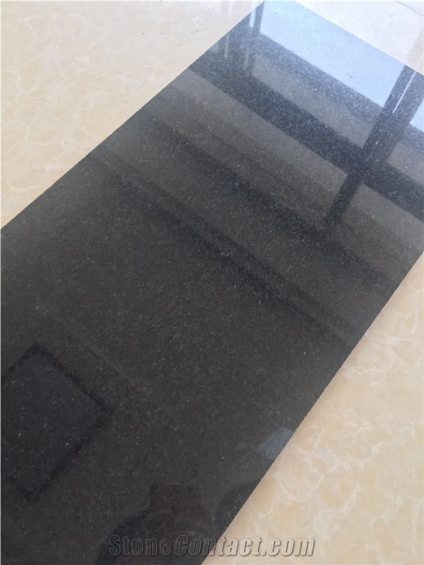China Hebei Local Impala Black Granite Polished Slab