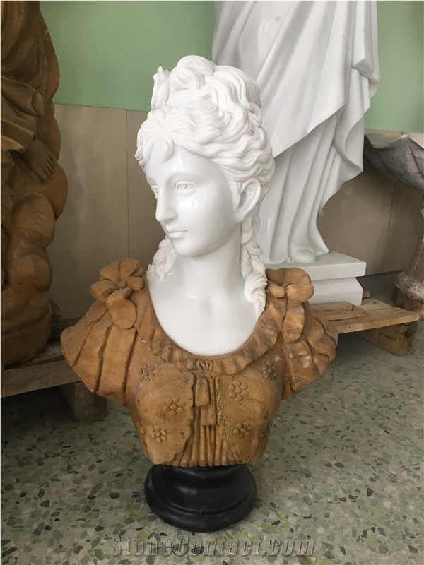Women Head Sculpture , Customized Marble Statue for Sale , Good Quality Marble Carving Stone