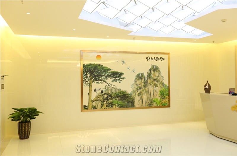 Laser Engraving Nano Crystallized Glass Stone Colored Sculpture Art Work Background Wall Home Decoration