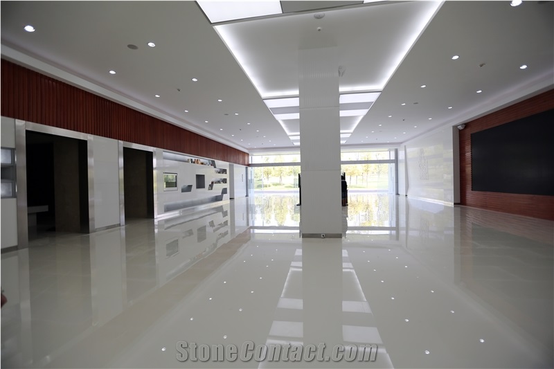 Pure White Nano Crystallized Glass Stone Big Slabs,Solid Surface Artificial Marble Stone Tile Cut to Size