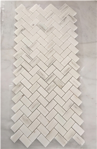 Bianco Carrara White Marble Mosaic for Bathroom Wall