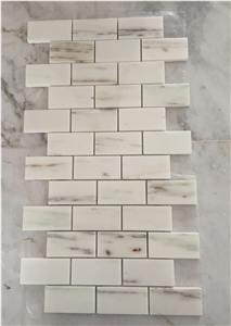 Bricks Style White Marble Mosaics