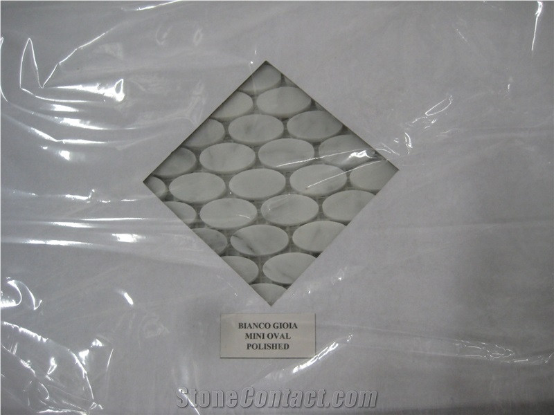 Carrara White Grand Fish Scale Fan Shaped Mosaic Tile Polished - Marble from Italy
