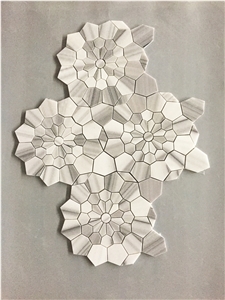 Flower Pattern White Marble Stone Mosaic from China